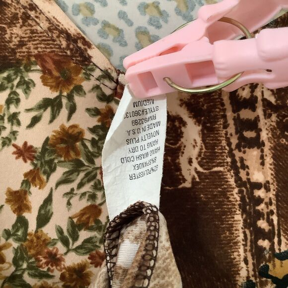 Vintage Y2K 2000s Animal Print Patchwork Artsy Festival Fairy Boho Blouse M - Picture 8 of 8